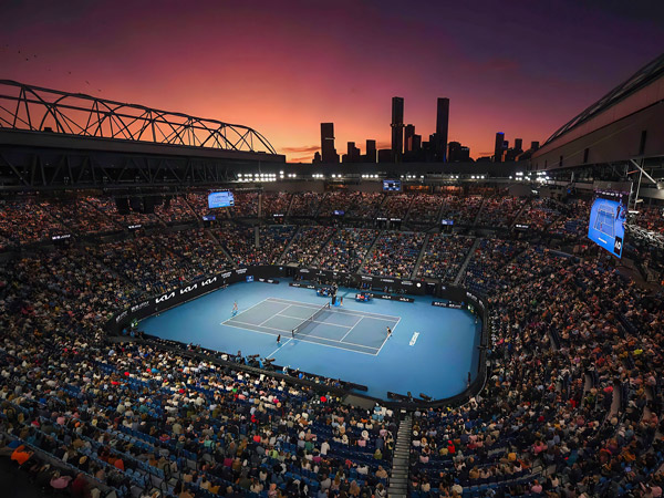 the Australian Open 2023 aerial view of the court