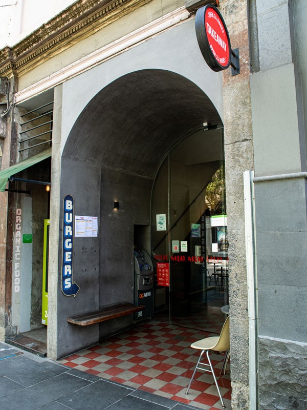 the entrance of Butcher's Diner, Melbourne CBD