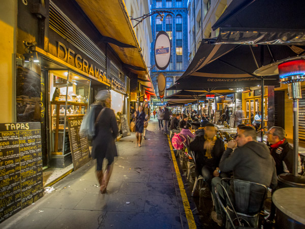 walking along Degraves Street