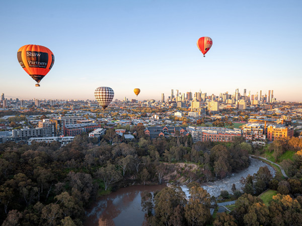 flying over Melbourne with Global Ballooning Australia