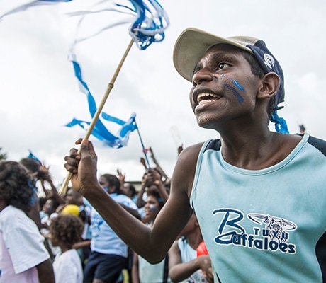 supporter at the Tiwi Islands Grand Final