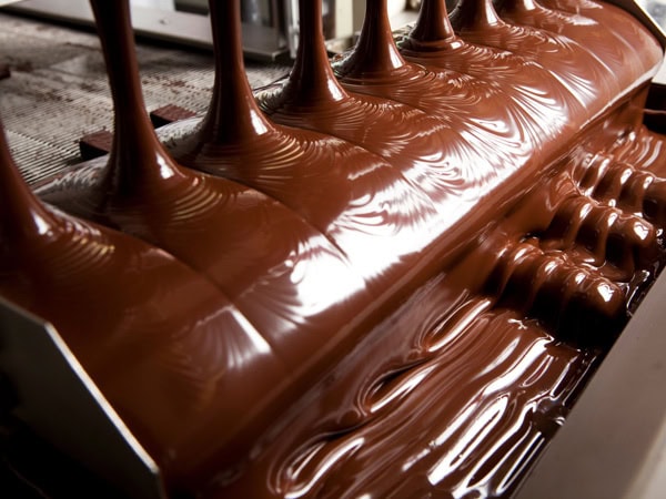 chocolate flowing at Haigh’s Chocolates, Adelaide