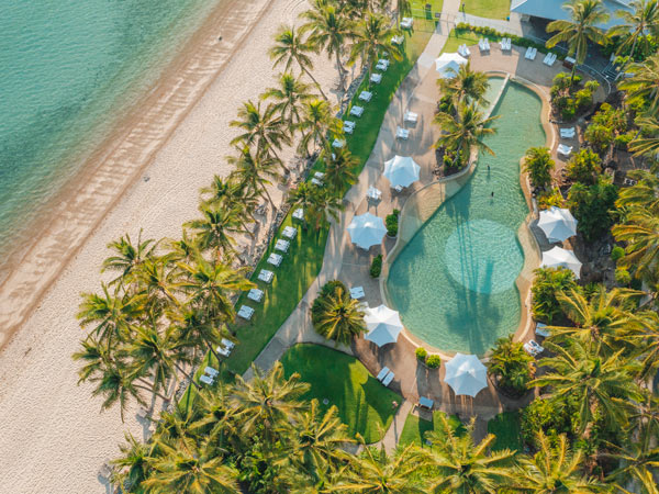 Hamilton Island aerial view of the pool
