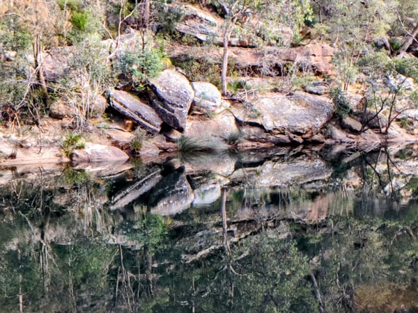 a rocky landscape in Jellybean Pool, Glenbrook