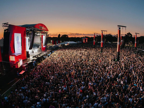 a crowd-filled venue at Listen Out festival, Melbourne