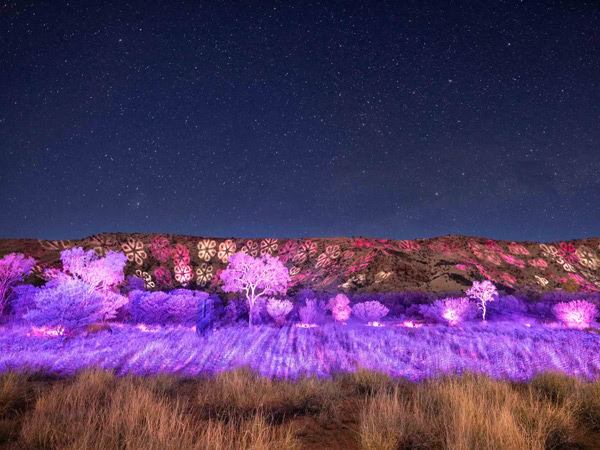 the MacDonnell Ranges Light Show during the Parrtjima