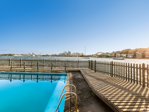 the Maccallum Seawater Pool at Cremorne Point with view of Sydney harbour