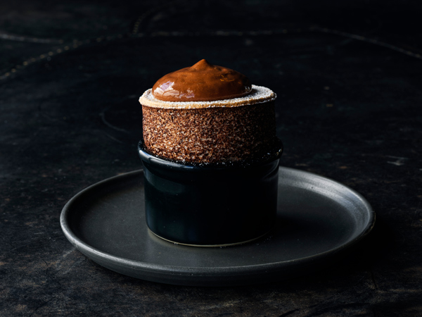 Chocolate souffle at Vue du Monde