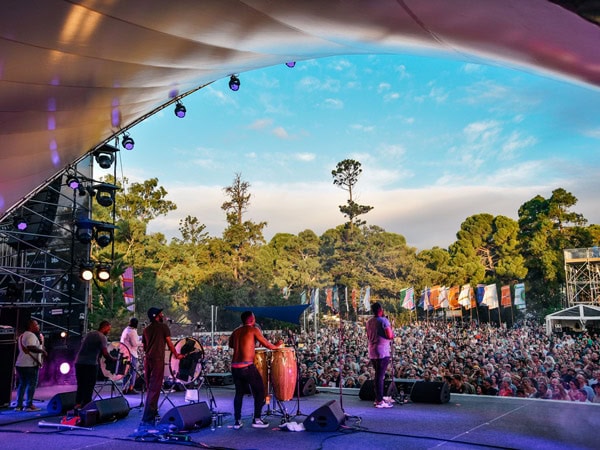 crowds of people watching a concert at the WOMADelaide festival