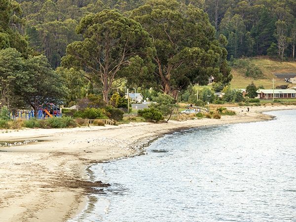 A walk on the beach in Dover in Tasmania.