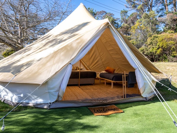 a tent at Blackheath Tourist Park