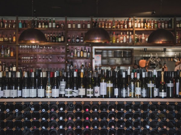 wines on display at Charred Kitchen and Bar