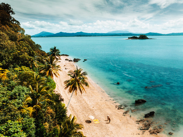 an aerial view of Dunk Island, Great Barrier Reef accommodation