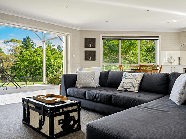 The living area at Lakeview Luxury Retreat