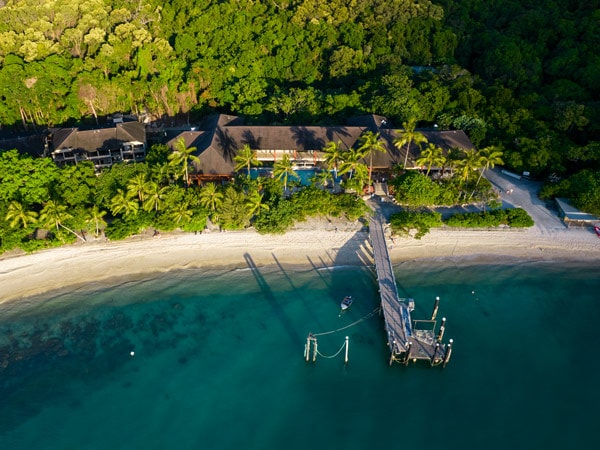 an aerial view of Fitzroy Island Resort, Cairns