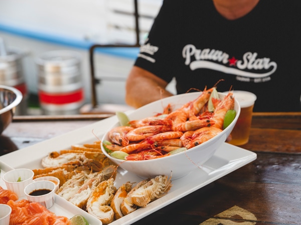a seafood platter at Prawn Star, Cairns