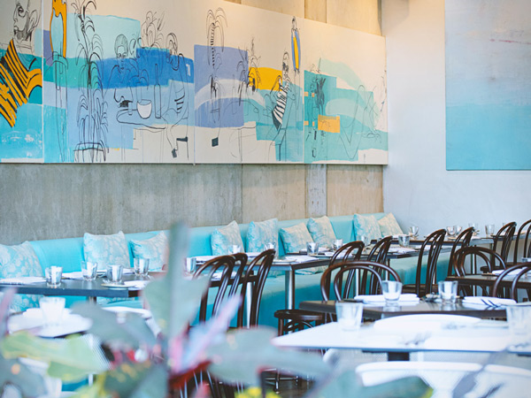 the ocean-themed dining interior of Wrasse & Roe, Port Douglas