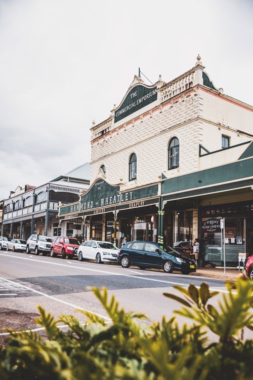 Historic buildings line the streets of Bellingen, NSW