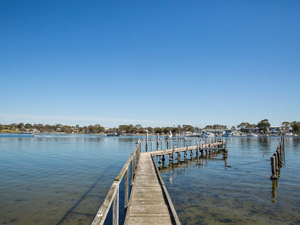 View of Paynesville from Raymond Island in Victoria