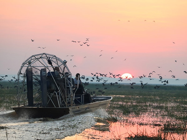 Airboat safaris at Bamurru Plains in Kakadu