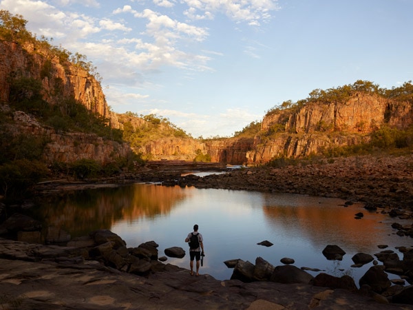 Man hiking in Nitmiluk National Park