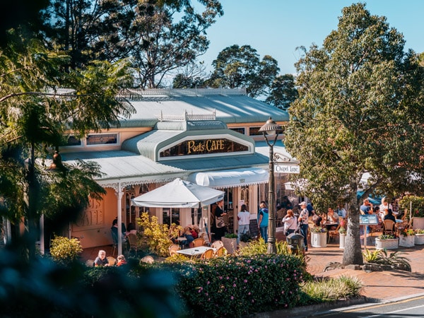 View of the main street in Montville in the Sunshine Coast Hinterland