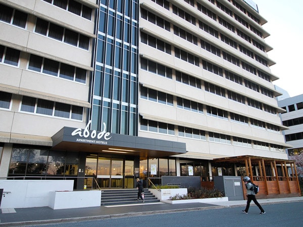 the building exterior of Abode Hotel Canberra