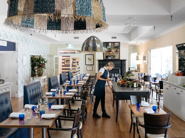 The dining space at Wild Flower Bar + Dining, Killcare