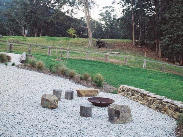 Fire pit at Barranca, Kangaroo Valley
