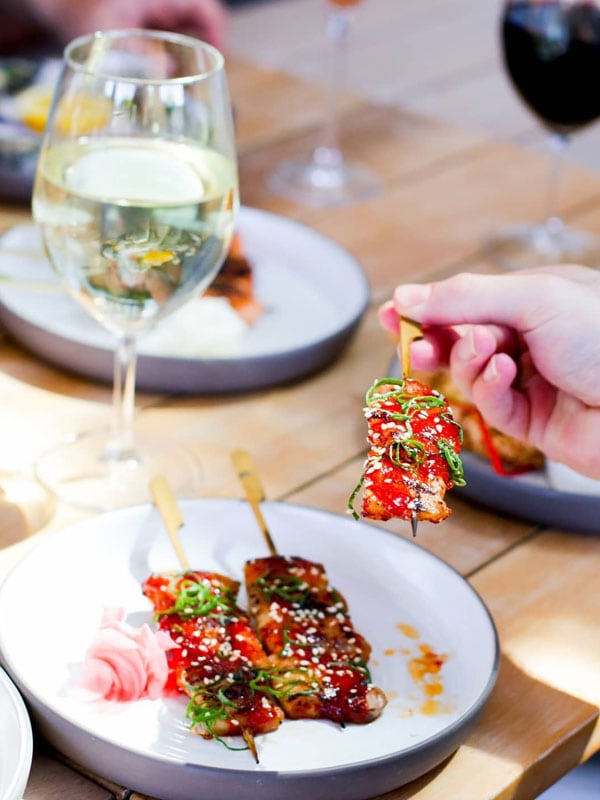 Food and wine at Frankie's Rooftop Bar