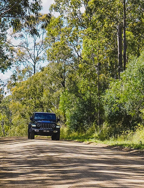 Jeep driving through Hunter Valley