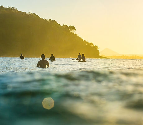 Sunset surfing, Noosa