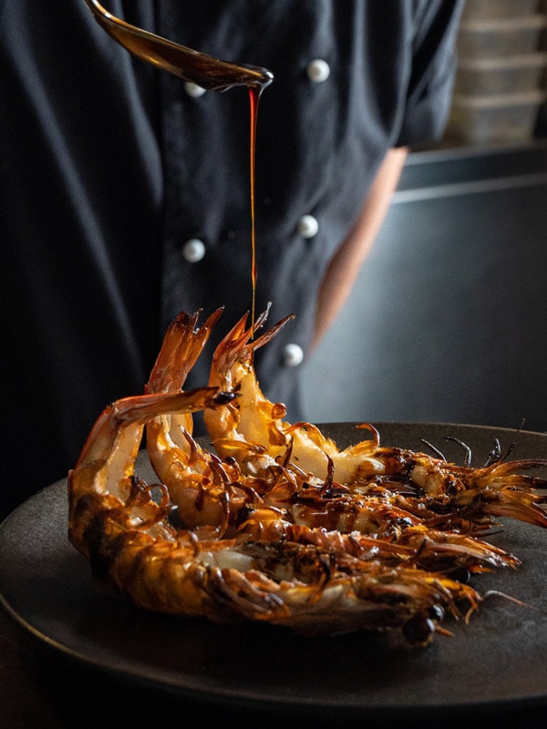 King Prawns on the menu at Yellowtail Terrigal