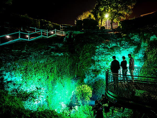 light show at Cave Garden