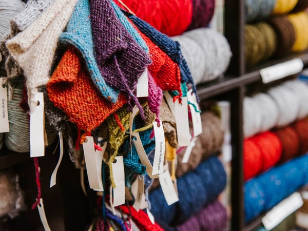 yarn and wool items on display at Convent and Chapel Wool Shop, Mudgee