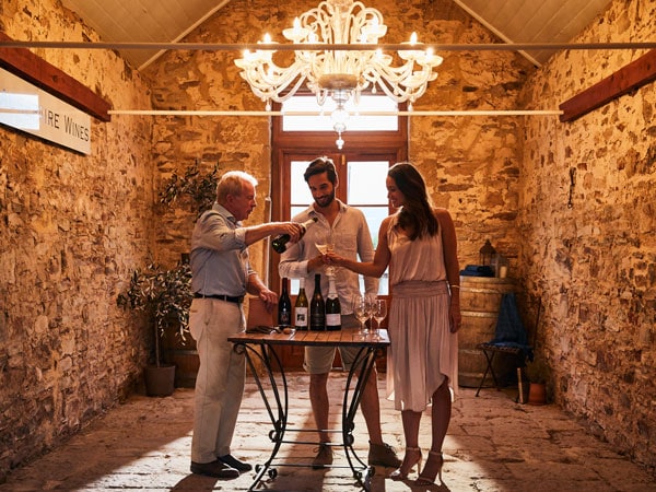 friends wine-tasting at De Beaurepaire Wines, Mudgee