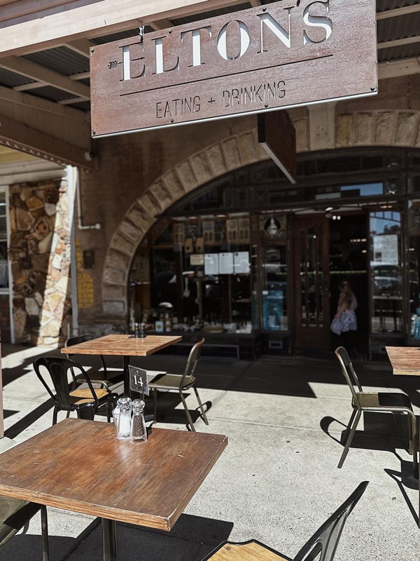 the restaurant exterior of Eltons Bar and Bites, Mudgee