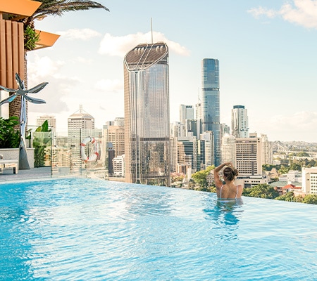 Lady in pool at Emporium Hotel Southbank Brisbane