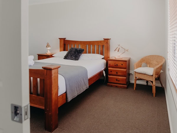 the bedroom inside Farmers Quarters, Mudgee