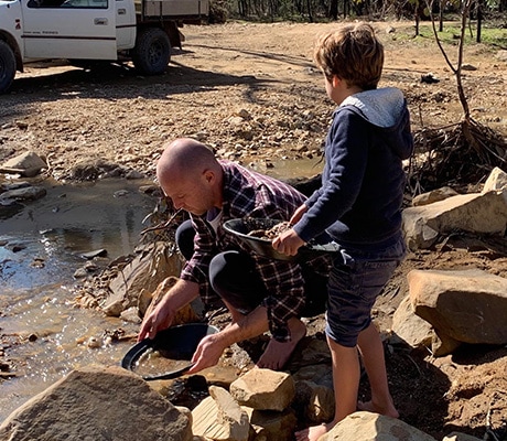 Panning for gold, Hill End Bathurst