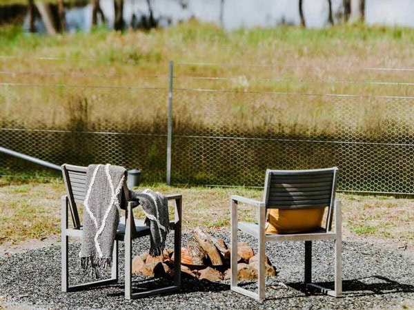 two chairs outside Hepburn Retreat, Mudgee