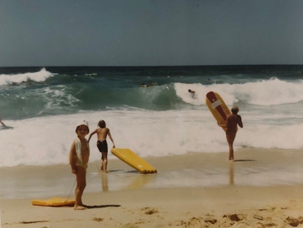 Julia Zemiro as a child at the beach