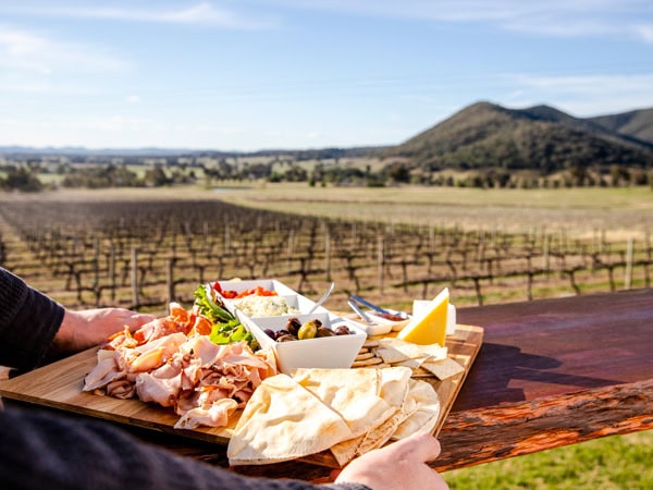 a gourmet tasting platter at Moothi Estate.