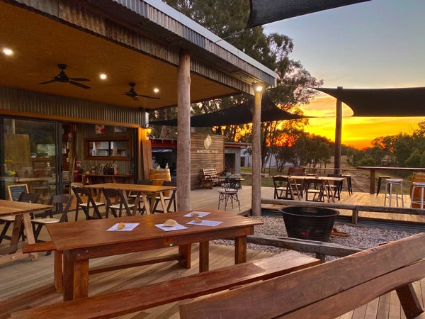 the outdoor seating at Skimstone, Mudgee