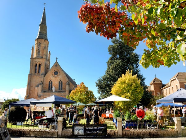 the fine food Farmers Markets held at St Mary's Catholic Church in Mudgee