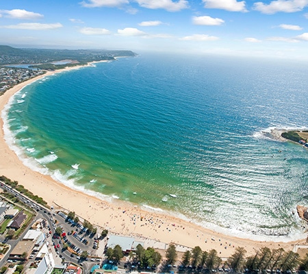 Terrigal beach aerial