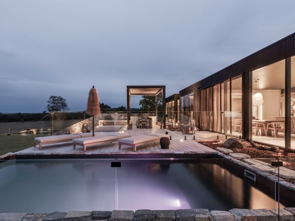 the outdoor pool area at Zensi Retreat, Mudgee