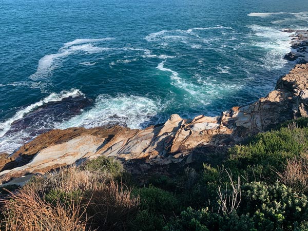 Looking down from the trail along the Bouddi National Park Coastal Walk
