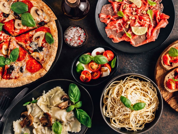 Stock images of Italian food