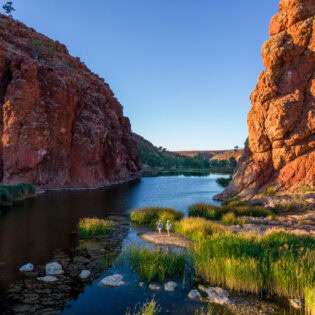 the spectacular view of Glen Helen Gorge